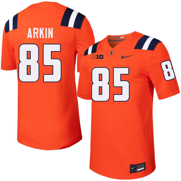 #85 Tanner Arkin Illinois Fighting Illini Football Jersey,Uniforms-Orange